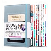 Χαμηλού Κόστους Notebooks &amp; Planners-σημειωματάριο προϋπολογισμού σχεδιασμού με παρακολούθηση εξόδων χωρίς ημερομηνία μηνιαίο οικονομικό διοργανωτή για παρακολούθηση χρεών και λογαριασμών 8,4 x 5,8 ίντσες κάλυμμα pu