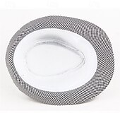 abordables Chapeau Fedora-Homme Chapeau du Kentucky Derby Chapeau de Soleil Chapeau à bord sauvage Haut-de-forme Noir Jaune Polyester Mode Occasionnel Rue Quotidien Pied-de-poule Respirant