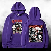 levne Mikiny s kapucí-předvečer Všech svatých Výkřik Ghostface Kostlivec Kapuce Tisk Přední kapsa Grafika Pro Pro páry Pánské Dámské Dospělé předvečer Všech svatých Karneval Plesová maškaráda Horká ražba předvečer Všech