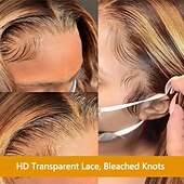 billige Parykker med blondefront, naturlig hår-Ekte remy-hår 13x4 blonder foran Parykk Gratis del Brasiliansk hår Krop Bølge Flerfarvet Parykk 150% Hair Tetthet med baby hår limfrie Pre-Plucked Til parykker for svarte kvinner Lang Blondeparykker