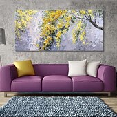 cheap Floral/Botanical Paintings-Mintura Handmade Tree Flowers Landscape Oil Paintings On Canvas Wall Art Decoration Modern Abstract Picture For Home Decor Rolled Frameless Unstretched Painting