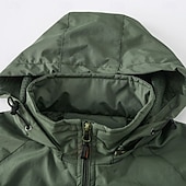 baratos jaquetas e casacos gráficos masculinos-Homens Estampas Abstratas Montanha Blusão Capa de chuva Casaco Shell Prova-de-Água Leve Casual Esportes Acampar e Caminhar Bordado Bolsos laterais Zip Frente Outono Inverno Com Capuz Manga Longa