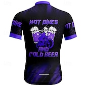 cheap Men's Jerseys-Men's Cycling Jersey Letter &amp; Number Beer Short Sleeve Bike Tee Tshirt Jersey with 3 Rear Pockets Mountain Bike MTB Quick Dry Anatomic Design Wicking Breathable Sports Yellow Red Blue Clothing Apparel