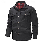 economico Giubbotti e cappotti da uomo-Per uomo Giacca da camionista Giacca pratica Giacca cargo Giornaliero Da mare Tenere al caldo Tasche Autunno inverno Liscio Di tendenza Classico Bavero Standard Nero Blu Marrone Verde Cachi Giacca