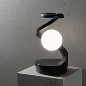 cheap Table Lamps-Hand-Wave Controlled LED Desk Lamp, Floating Rotating Light, Wireless Charging Base, RGB Colorful Atmosphere for Home Decor, Party, Office Use Rechargeable Battery Operate