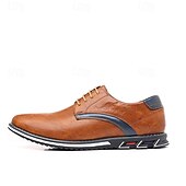 Недорогие Полуформальный-Муж. Туфли на шнуровке Полиуретановая кожа Дышащий Удобный Против скольжения Шнуровка Черный Коричневый Осень Зима