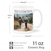 levne Svatební dar-Personalizovaný hrnek na kávu vlastní obrázek text nebo logo keramický hrnek - vlastní svatební dárek pro pár přizpůsobitelný 11 oz čajový hrnek bílý - černý