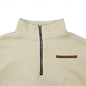 economico Felpe di base-Per uomo Maglia Felpa con zip corta Aalbicocca Nero Bianco Vino Rosso Mezza zip Semplice Sport &amp; Outdoor Quotidiano Ferie Poliestere Streetwear Essenziale Casual Autunno &amp; Inverno Abbigliamento Felpe