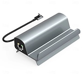 abordables Concentradores USB-Estación de acoplamiento hub usb-c 6 en 1, base de vapor, lan, hdmi, compatible con 4k hdmi, gigabit ethernet, 60w, pd, puertos usb 3,0