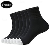 Χαμηλού Κόστους ανδρικές κάλτσες-Ανδρικά 6 ζευγάρια Πολλαπλές συσκευασίες Κάλτσες Șosete de Alergat Καθημερινές Κάλτσες Μαύρο Λευκό Χρώμα Συνδυασμός Χρωμάτων Αθλήματα &amp; Ύπαιθρος Καθημερινά Διακοπές Βασικό Μεσαίο Άνοιξη Φθινόπωρο