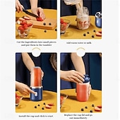 cheap Kitchen Appliances-1pc Dual Cup Electric Juicer Portable Rechargeable Juice Blender Cup Multi-Function Fruit &amp; Vegetable Juice Maker Cup For Home Kitchen Car Charging Power Bank &amp; Laptop Charging Outdoor Picnic
