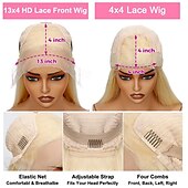 お買い得  前髪の人毛ウィッグ-レミーヘア人毛 13x4レースフロント かつら 無料パーツ ブラジリアンヘア ナチュラルストレート ブラック マルチカラー かつら 150％ 髪の毛の密度 ベビーヘアで グルーレス あらかじめ摘まれた 用途 黒人女性用かつら ロング 人毛レースウィッグ