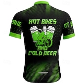 cheap Men's Jerseys-Men's Cycling Jersey Letter &amp; Number Beer Short Sleeve Bike Tee Tshirt Jersey with 3 Rear Pockets Mountain Bike MTB Quick Dry Anatomic Design Wicking Breathable Sports Yellow Red Blue Clothing Apparel