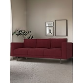 baratos Cobertura de Sofa-Capa de Sofá de 3 Lugares 100% Algodão Sólida Almofadada