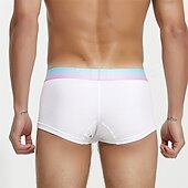 cheap Men&#039;s Boxers Underwear-Men&#039;s 1 PCS Boxers Underwear Boxer Shorts 90% Cotton Breathable Soft Comfortable Color Block Letter Mid Rise Black White