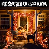 olcso Halloween szabadtéren-hálaadás juharlevél zsinór lámpák 10/20/40 led füzér lámpák akkumulátor / usb táplálás halloween karácsonyi esküvői buli ünnep kerti erkély dekoráció