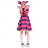 levne Kostýmy pro páry a skupiny-Alice in Wonderland Pohádka Cheshire Cat Halloween skupinové rodinné kostýmy Děti Dámské Dívčí cosplay Výkon Večírek předvečer Všech svatých Karneval Jednoduchý karnevalový kostým