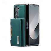 baratos Capa Samsung-telefone Capinha Para Samsung Galaxy Dobra Z 7 Dobra Z 6 Z Fold 5 Z Fold 4 Z Fold 3 Capa traseira Com Suporte Destacável Magnética Retro TPU PC Couro PU