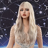 voordelige Synthetische trendy pruiken-Synthetische pruiken Uniformen carrière Kostuums Prinses Gekruld Golvend Middelste stuk Gelaagd kapsel Machinegemaakt Pruik 61.0 cm Lichtbruin Synthetisch haar Dames Cosplay Feest Modieus Bruin