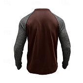preiswerte Lässiges Henley-T-Shirt-Herren T-Shirt mit Knöpfen T Shirt Henley Hemd T-Shirt Langarm Henley Frühling &amp; Herbst Farbblock Mode Designer Basic Patchwork Urlaub Straße Ausgehen Königliches Blau Blau Armeegrün Top T-Shirt für