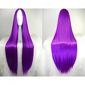 cheap Party Wigs-Black Wigs for Women The Addams Family Wig Long Black Wig Cosplay Wig Synthetic Wig Cosplay Wig Long Azure Light Brown Lake Blue Blonde Pink Synthetic Hair 34 Inch Women&#039;S Halloween Wigs
