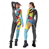 levne Dámské Kostýmy-Noční můra před Vánoci Výpad Jack Skellington Cosplay kostým Kombinéza Filmové kostýmy for Dámské Dospělé Vánoce Karneval Plesová maškaráda Večírek