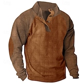 abordables Sudaderas Básicas_-Hombre Sudadera Sudadera con un cuarto de cremallera Albaricoque Negro Vino Verde Ejército Rojo Media cremallera Bloque de color Deporte Diario Festivos Pana Ropa de calle Básico Casual Primavera