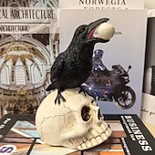 Недорогие Хэллоуинские висячие и настольные украшения-Стеклянная фигурка ворона на Хэллоуин из смолы - скульптура животного для стола, витрины и домашнего декора - жуткое украшение на Хэллоуин