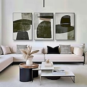 preiswerte Stillleben-Gemälde-Ölgemälde handgemachtes abstraktes großes grünes Ölgemälde handgemalte Wandkunst beiges Ölgemälde handgemachtes großes grünes minimalistisches Kunstwerk Wandkunst Gemälde für Schlafzimmerdekoration