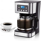 abordables Électroménager-machine à café goutte à goutte programmable cafetière grande capacité 1,8 l machine à café intelligente avec maintien au chaud et réservation