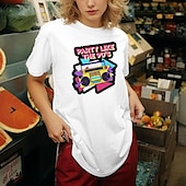 levne Retro grafika-retro vintage tričko basic trička z 90. let pro dospělé dámské horké razítkové párty ležérní denní směs bavlny