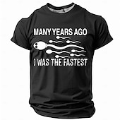 cheap Men&#039;s Funny T shirts-Men&#039;s Adult Humor Funny Slang T shirt Short Sleeve T shirt 3D Print Crew Neck Shirt Retro Vintage Casual Street Style Street Sports Outdoor Casual Black Blue Brown Spring &amp; Summer Clothing Apparel S