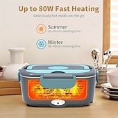 cheap Kitchen Appliances-Electric Lunch Box Portable Fast Heating Lunch Box 1.5L Stainless Steel Container Adult Food Warmer Suitable for Cars