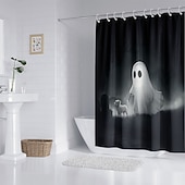 billige Halloween-bad-Dusjgardiner &amp; Kroker Sølv Moderne polyester Vanntett