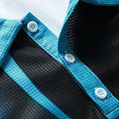 preiswerte Geometrisches Poloshirt für Herren-Herren Grafikdrucke Geometrie Waffel-Poloshirts Poloshirts Kurzarm Polo-Shirts Umlegekragen Lässig Ausgehen Druck Sommer Frühling Gelb Blau Purpur