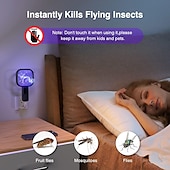 お買い得  電気蚊忌避剤-USBミニ蚊駆除ラケット – 屋内外用充電式フライスワッター、効果的な昆虫駆除バット