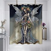 preiswerte Halloween Bad-Duschvorhänge &amp; Ringe Silber Moderne Polyester Wasserdicht