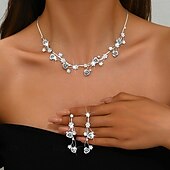 voordelige Sieradensets-Sieradenset 3 stuks Legering Oorbellen Kettingen Dames Elegant Vintage Modieus meetkundig Bloemvorm Geometrische vorm Sieraden set Voor Bruiloft Feest Vuosipäivä