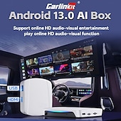 お買い得  カープレイアダプター-Carlinkit SP-TBOX-218HDEAU-OVA-BW いいえ画面ません（APPで出力） 1 Din アンドロイド ワイヤレスCarplay Bluetooth内蔵 プラグアンドプレイ 画面を分割 のために ユニバーサル