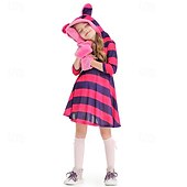 levne Kostýmy pro páry a skupiny-Alice in Wonderland Pohádka Cheshire Cat Halloween skupinové rodinné kostýmy Děti Dámské Dívčí cosplay Výkon Večírek předvečer Všech svatých Karneval Jednoduchý karnevalový kostým