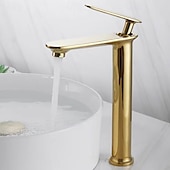 economico Rubinetti per lavandino bagno-Lavandino rubinetto del bagno - Classico Galvanizzato Esterno Una manopola Un foroBath Taps