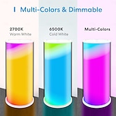 זול אורות חכמות-מנורת שולחן חכמה LED עם Alexa קישורית Tuya WiFi - שינוי צבע אורה ניידת נשלטת באפליקציה אור לילי קטן לקישוט הבית