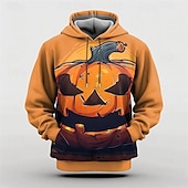 levne Mikiny s kapucí-předvečer Všech svatých Dýně Kapuce Pullover Anime 3D Přední kapsa Grafika Pro Pro páry Pánské Dámské Dospělé předvečer Všech svatých Karneval Plesová maškaráda 3D tisk Párty Běžné / Denní