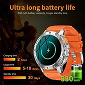 tanie Smartwatche-k65 smart watch 1,43 calowy ekran amoled bluetooth call latarka 530 mah outdoor men smart watch monitor zdrowia sportowego dla androida ios