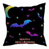 levne Halloweenská párty-halloween dekorace strašidelné dekorativní přehozené polštáře povlak 1ks měkký čtvercový povlak na polštář povlak na polštář do ložnice obývací pokoj pohovka gauč křeslo dýňové lebky