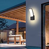 baratos luzes de parede ao ar livre-luz de parede externa led 12w arco moderno luz de parede externa à prova d&#039;água ip65 estável em luz de parede preta externa adequada para varanda externa pátio jardim banheiro quarto 85-265v