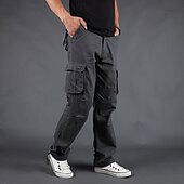 economico Pantaloni cargo-Per uomo Pantaloni cargo Pantaloni tattici Pantaloni Pantaloni da escursione Bottoni Multi tasca Liscio Indossabile Esterno Giornaliero Campeggio e hiking Di tendenza Classico Grigio verde Verde