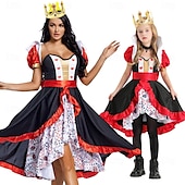 levne Kostýmy pro páry a skupiny-Alice in Wonderland Pohádka srdcová královna Červená královna Jed Halloween skupinové rodinné kostýmy Dětské Dospělé Dámské Dívčí Sexy kostým Výkon Večírek předvečer Všech svatých Karneval Plesov