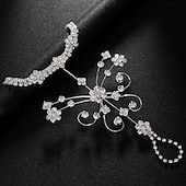 tanie Bransoletki-Damskie Bransolety Tenis Bransoletka z pierścionkiem Klasyczny Motyl Cenny Moda Luksusowy Kryształ górski Bransoletka Biżuteria Srebrny / Złoty Na Prezent Codzienny Zaręczynowy