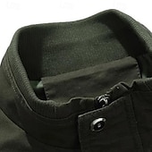 preiswerte Cargo-Jacken-Herren Einsatzjacke übergangsjacke Ausgehen Tasche Ganzjahres Einfach Klassisch Revers Regulär Schwarz Khaki Armeegrün Jacken